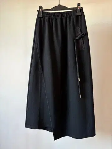 RONGE 블랙 롱 스커트 허리밴딩