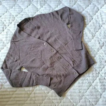 [새상품급] 무인양품 울 미들 게이지 V넥 가디건 S 다크 모카 브라운