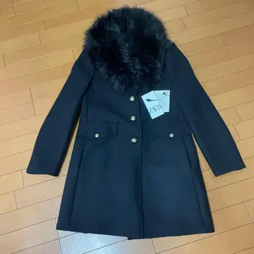 자라 ZARA Mantego 퍼 달린 울 피 코트 S 사이즈