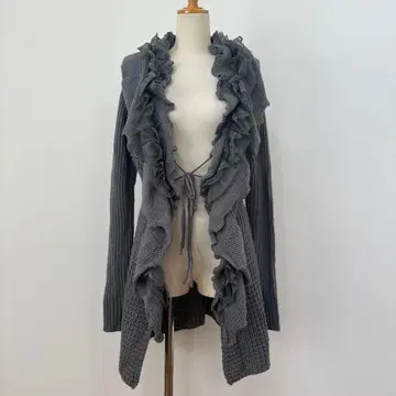 [ 미사용 새상품 ] fashionelle 프릴 가디건 그레이