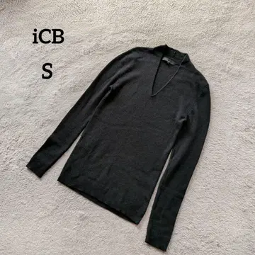 [아이씨비] V넥 니트 (S) 블랙 온워드 카시야마 슬림 심플