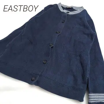 [ EASTBOY ] 이스트 보이 네이비 니트 가디건 보더