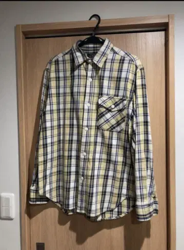 BEAMS PLUS 트윌 체크 가이드 셔츠 YELLOW 사이즈 M