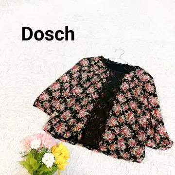 도스치 [ M ] 긴팔 상의 꽃무늬 레이스 폴리에스테르 100% 풀오버