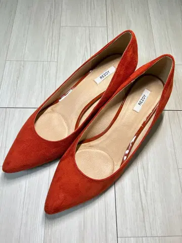 REZOY 오렌지 스웨이드 하이힐 펌프스 245