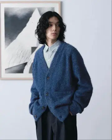 SINSS 샤기 니트 믹스 가디건