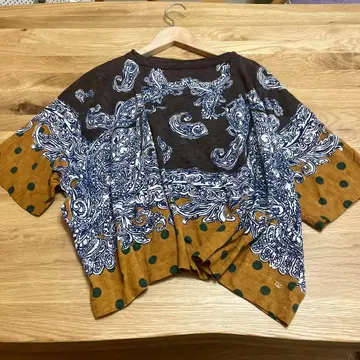 45rpm 반다나 패턴 도트 티셔츠 새상품급