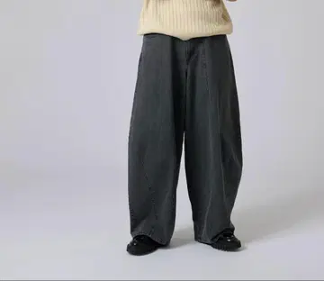 배기 커브 청바지 기장 짧음 사이즈 30