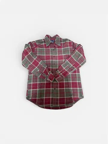 LANDS'END 레드/그린 체크 플란넬 셔츠 M