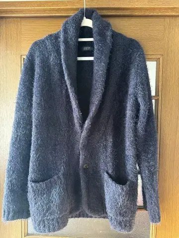 다크 네이비 버튼 부착 가디건 48