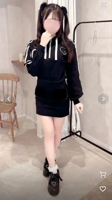 [새상품급] 팔 엘프 퍼 달린 포켓 러프 원피스 모에냥짱 콜라보