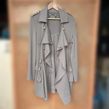 세실 맥비 변형 트렌치코트 얇은 소재 카키 스프링 코트 M 사이즈