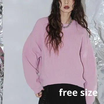 bohmal 컬러풀 종이상자 니트 핑크