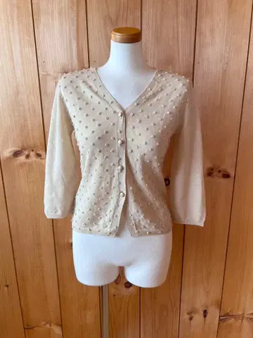 시빌라/Sybilla/가디건/상의/베이지/M/7부 소매/울