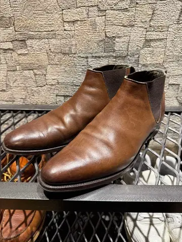 CROCKETT & JONES 브라운 가죽 사이드 고어 부츠 27.5cm