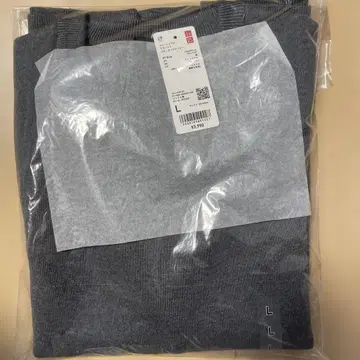 미사용 새상품 유니클로 워셔블 밀라노 리브 크루넥 스웨터 그레이