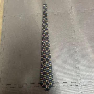 Salvatore Ferragamo 넥타이 코끼리 패턴 네이비