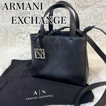 아르마니 올오버 엠보싱 로고 2way 핸드백 숄더 블랙