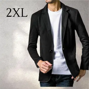 테일러드 자켓 맨투맨 원단 캐주얼 자켓 2XL 블랙 남성용