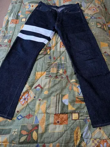 모모타로 진즈 출진 라벨 0905BP 빅 페인트 데님 허리 32