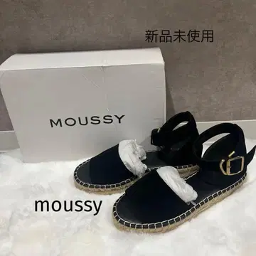 MOUSSY 블랙 에스파드리유 샌들