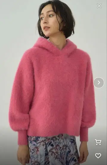 ANAYI 후드 부착 핑크 니트 스웨터