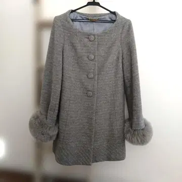 snidel 그레이 퍼 후드 롱 코트