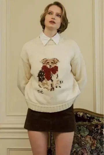 THE TOE Schloss holiday Dog Knit L