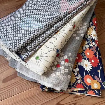 기모노 천 조각 세탁 후 재단 묶음 판매