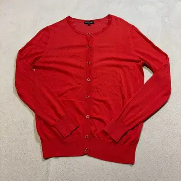 INDIVI (인디비) 얇은 소재 니트 가디건 크루넥 레드 M