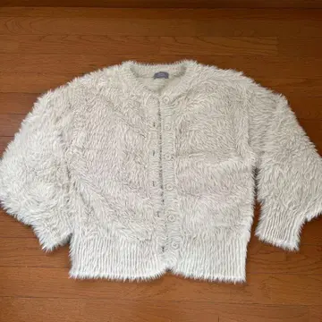 화이트 플리스 가디건 사이즈 F