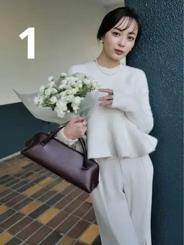 anuans 페플럼 숏 니트탑 1 사이즈