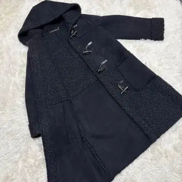 미라 오웬 새상품급 소가죽 더플 코트 블랙 S