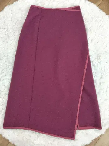 [컨디션 최상] 3호 INDIVI 와인 레드 랩 타이트 스커트