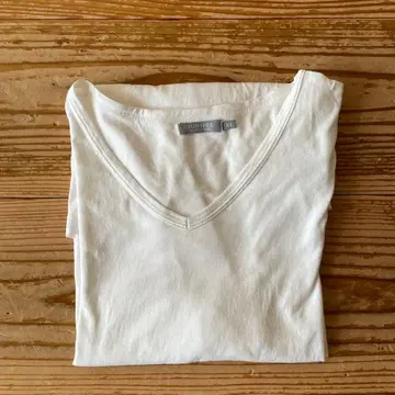 SUNSPEL 사스펠 화이트 V넥 티셔츠 XL 긴팔