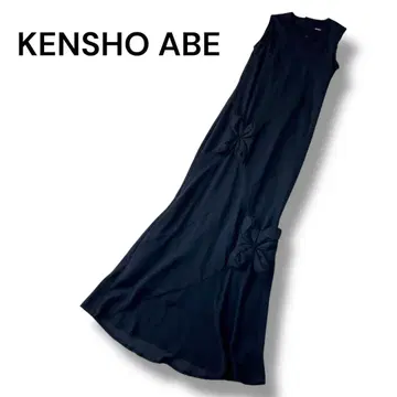 KENSHO ABE 입체 플라워 롱 원피스 관혼상제 큰 키 슬림 일본제