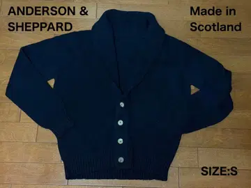 ANDERSON & SHEPPARD 숄카라 가디건 네이비