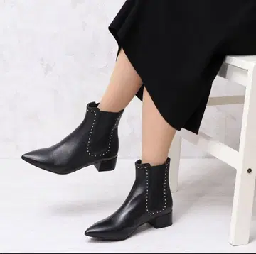 파비오 루스꼬니 스틸레토 스터드 사이드 고어 부츠 블랙 35.0