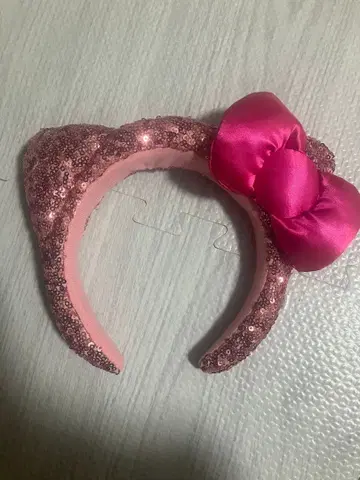 핑크 스팽글 머리띠