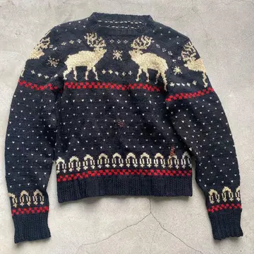 빈티지 루돌프 니트 스웨터