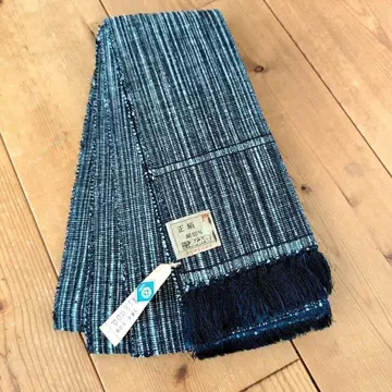 순수 실크 남색 후쿠미회 남성용 오비 본장 후가쿠 남성용 오비 키류 직물