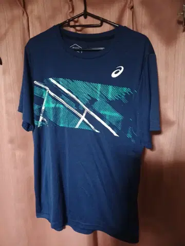asics 아식스 네이비 스포츠 원단 T셔츠 M 사이즈