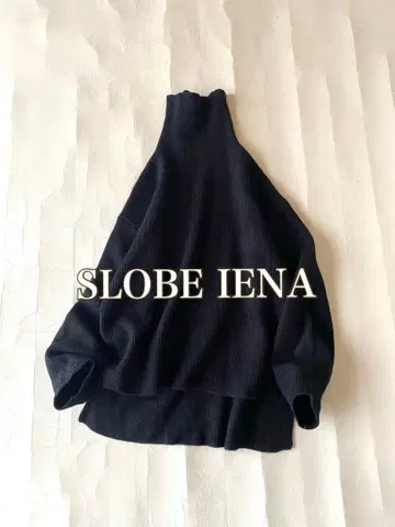 슬로브 이에나 SLOBE IENA 울 100% 하이넥 리브 니트