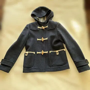 다크 그레이 후드 부착 더플 코트 사이즈 38