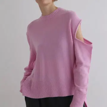 LE PHIL 울 캐시미어 슬릿 니트 현행 모델 하자품