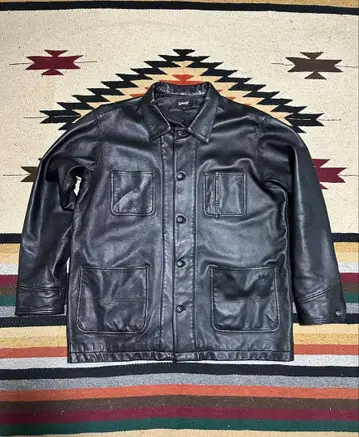 Schott 램 가죽 커버올 자켓