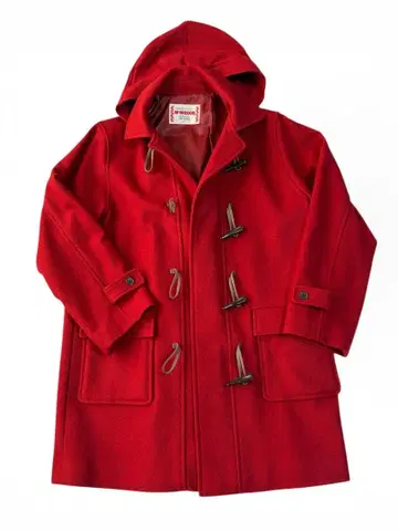 맥그리거 레드 더플 코트 L 사이즈 후드 탈부착 가능합니다