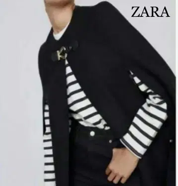 ZARA 케이프 코트 원단 이탈리아 MANTECO사제 블랙 S