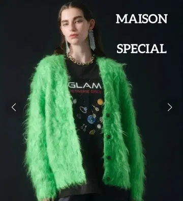 MAISON SPECIAL 멜란지 퍼 니트 가디건