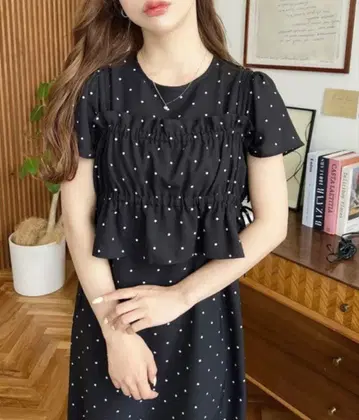 [moment+] 뷔스티에 포함 반팔 원피스